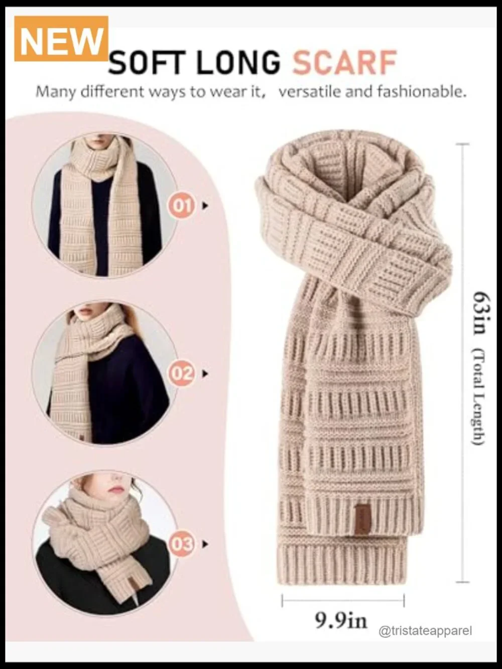 Winter Beanie Hat Scarf Gloves Headband Set, Slouchy Knit Touchscreen Gloves